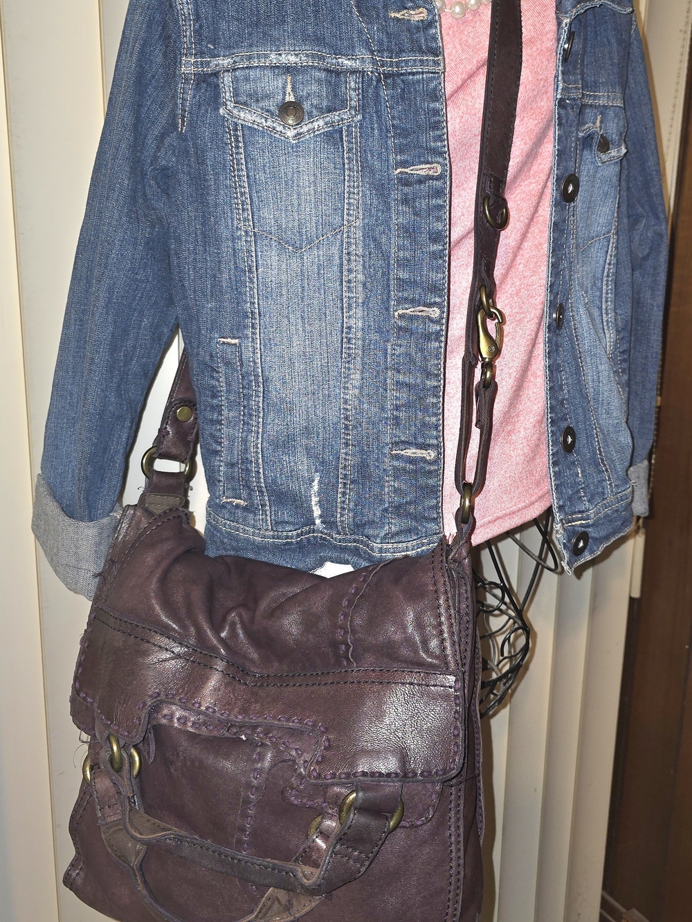Lucky Brand Purple Leather Crossbody Bag